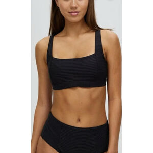NWT Sea Level Swim Black Spinnaker Square Neck Bikini Top Size 10